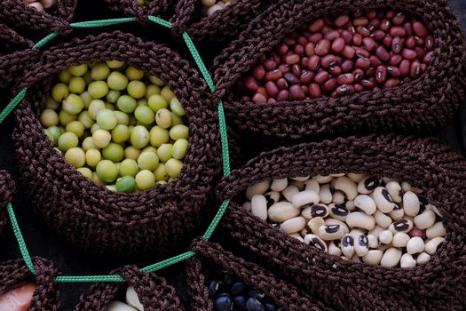 Collection of whole bean, Vietnam agriculture product, various fiber food background,  cereal make reduce cholesterol, prevent cancer, stability blood sugar, increase immune system, make heart health