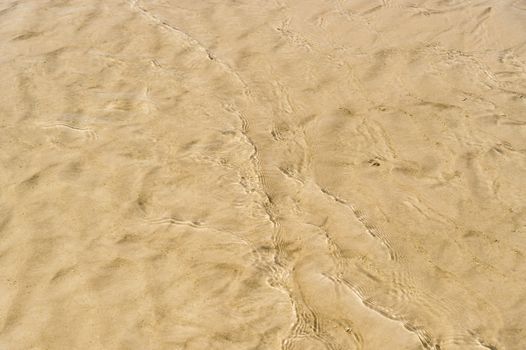 transparent water ripple wave track on beach