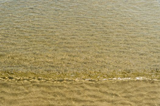 transparent water ripple wave track on beach