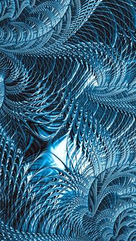 Abtract intricate golden pattern - digitally generated image. Fractal geometry: twisted curls and curves woven into a beautiful network. Background or texture for web design, banners, cards.