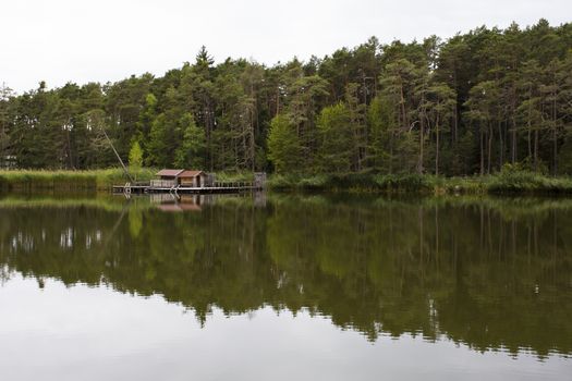 View of reflections on the Fie' lake