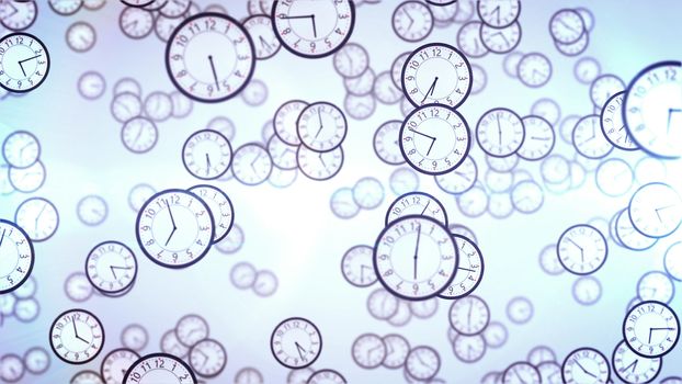 3D rendering of Clock faces. Business concept.
