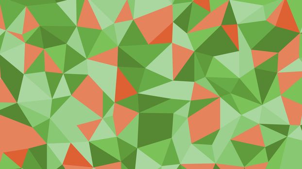 Abstract red green lowploly of many triangles background for use in design.