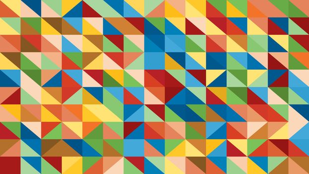 Abstract raibow colorful lowploly of many triangles background for use in design.