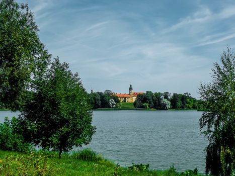 Belarusian Nesvizh Castle - medieval castle and beautiful landscape