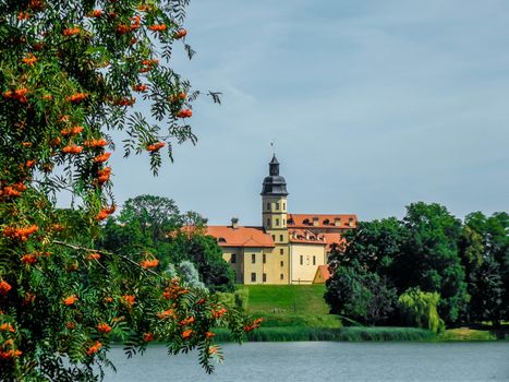 Belarusian Nesvizh Castle - medieval castle and beautiful landscape