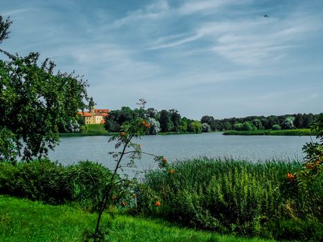 Belarusian Nesvizh Castle - medieval castle and beautiful landscape