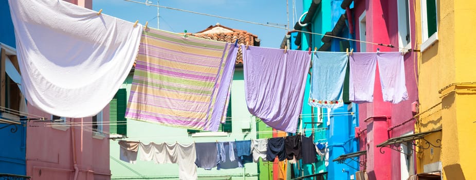 Pitoresque painted houses in Burano Isle, Venice, Italy