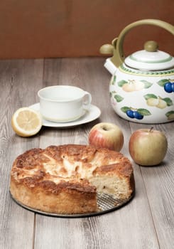 Apple cake and apple fruit