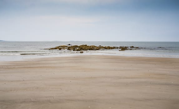 beach and ocean on the coastline in Maine, USA