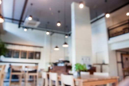 Abstract blur coffee shop interior for background, stock photo