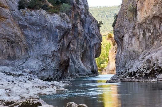 Foz del Lumbier is a small canyon created by the Irati River at Liedena, Navarra, Spain
