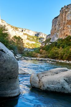 Foz del Lumbier is a small canyon created by the Irati River at Liedena, Navarra, Spain