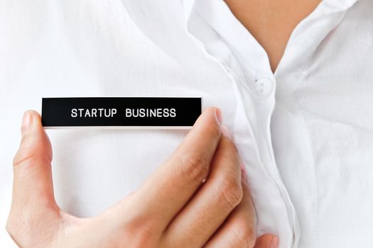 start up business label, business concept