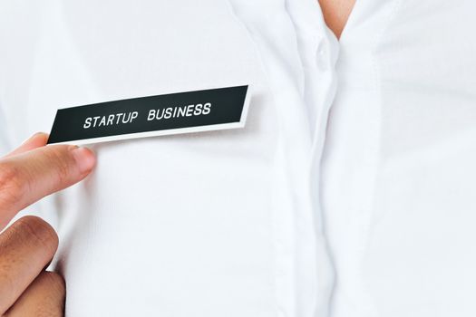 start up business label, business concept