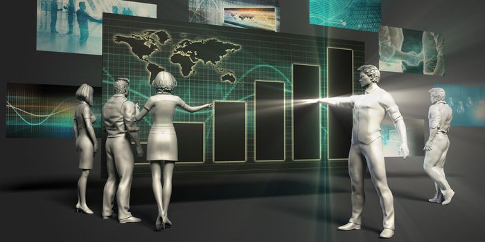 Company Growth Concept with Virtual Presentation Background
