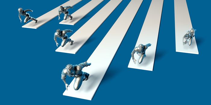 Excellence Concept with Team of Business People Running Together