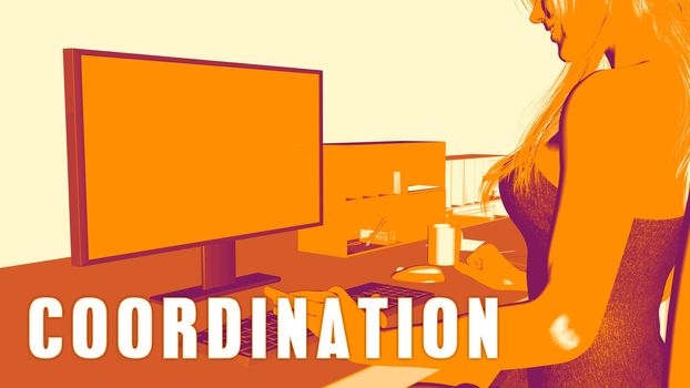  Coordination Concept Course with Woman Looking at Computer