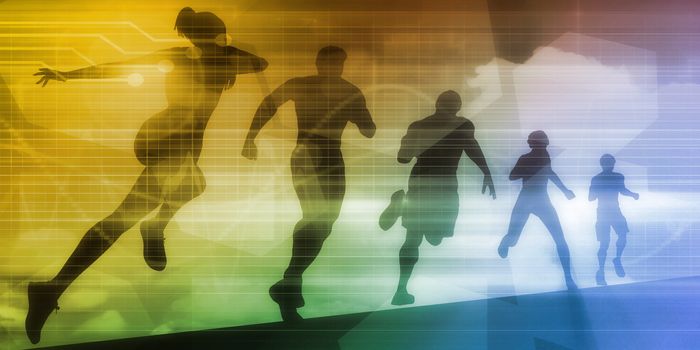 Fitness Technology and Sports Monitoring Data Concept Background