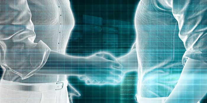 Business Handshake Abstract with Futuristic Background Art