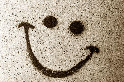 the smile painted on the wall