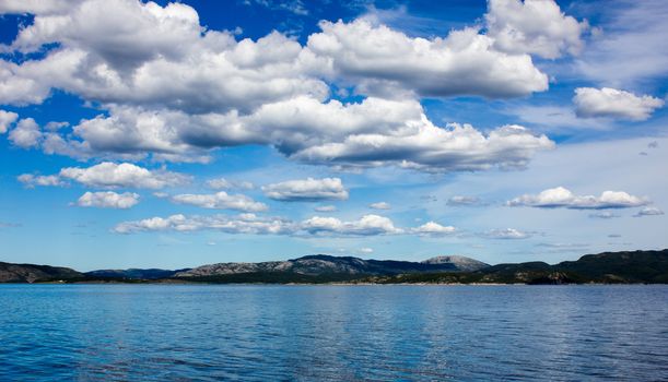 Cumulus clouds on a boat trip