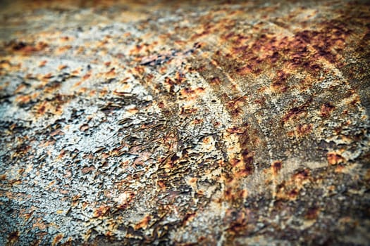abstract background retro style Old peeled paint on rusty metal plate