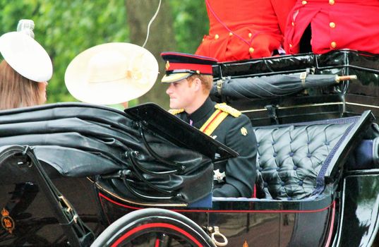 LONDON, UK - JUNE 13: The Royal Family appears during Trooping the Colour ceremony, on June 13, 2015 in London, England, UK