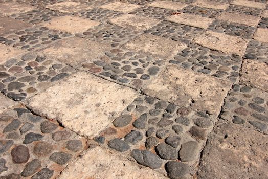 Cobblestone ground of the famous monastery of Saint Catherine, Santa Catalina, in Arequipa, Peru. It belongs to the Dominican Second Order. It's built predominantly in the Mudejar style in 1579.