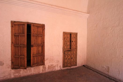 Door inside the famous monastery of Saint Catherine, Santa Catalina, in Arequipa, Peru. It belongs to the Dominican Second Order. It's built predominantly in the Mudejar style in 1579.
