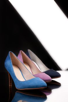 Different kinds of woman's shoes