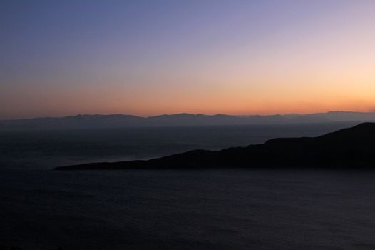 Sunset in backlight on the Island of the Sun, Titicaca Lake, Bolivia.