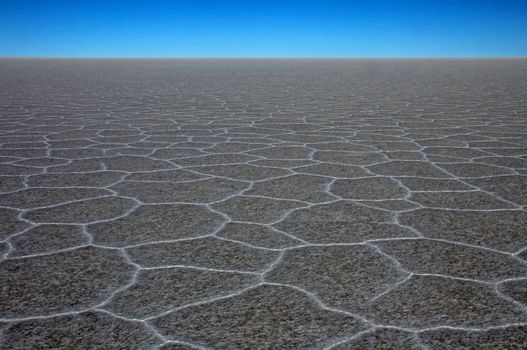 Structure on Salar de Uyuni, salt lake, is largest salt flat in the world, altiplano, Bolivia, South America