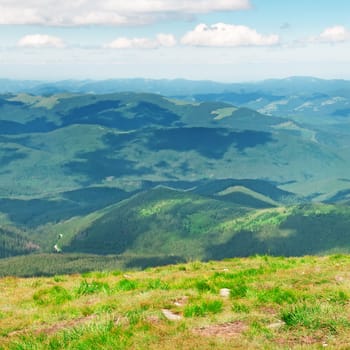 Mountain view from the top of Goverli, Carpathians