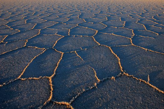 Structure on Salar de Uyuni, salt lake, is largest salt flat in the world, altiplano, Bolivia, South America