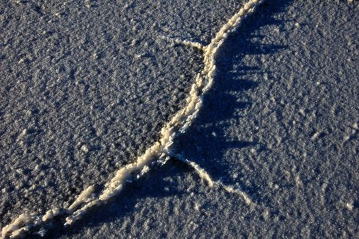 Structure on Salar de Uyuni, salt lake, is largest salt flat in the world, altiplano, Bolivia, South America