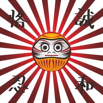 japan warrior doll character theme vector art illustration