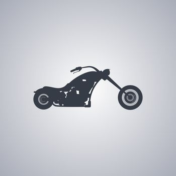 classic chopper motorcycle theme vector art illustration