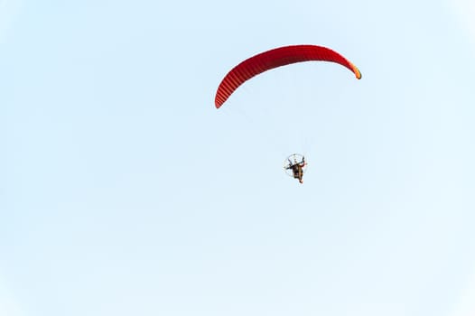 Paratrooper flying in the sky