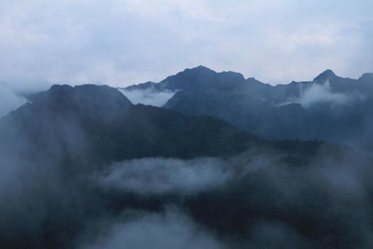 Fog and clouds in the ecuadorian mountains. On the way down to the amazonas basin.