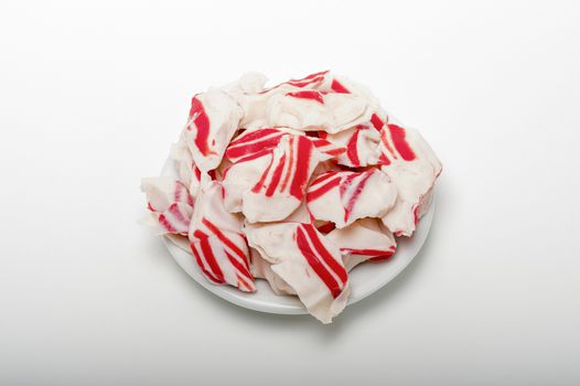 white with red roasted chunks of crab meat isolate