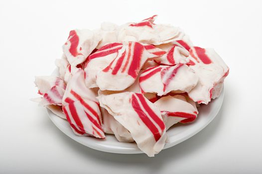 white with red roasted chunks of crab meat isolate