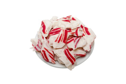 white with red roasted chunks of crab meat isolate