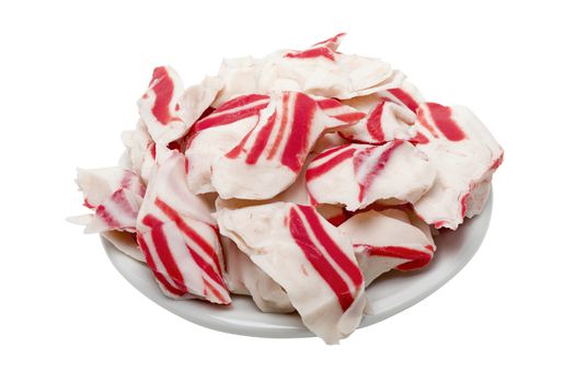 white with red roasted chunks of crab meat isolate