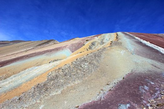 Along the hike up to the Rainbow Mountain near Cusco Peru. Not less colorful. Located about 20km south of Ausangate mountain.