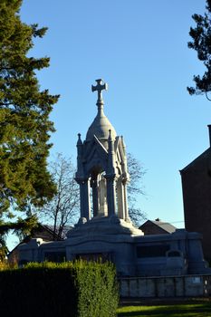 Monument to jesus christ in a small park