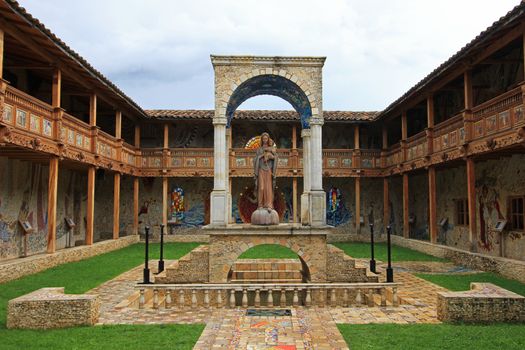 The patio of the very nice mosaic church of Polloc, northern Peru near Cajamarca