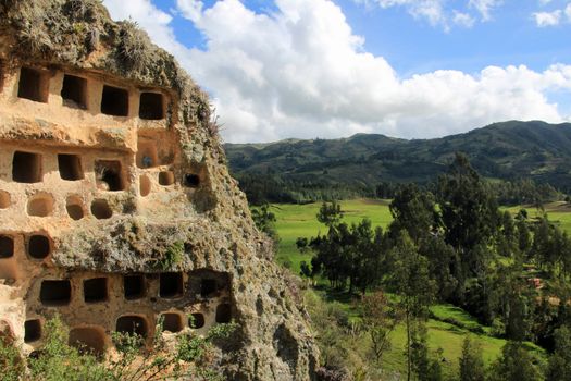 The Ventanillas de Combaya are an old pre inca cemetry in the mountains of northern Peru near Cajamarca.