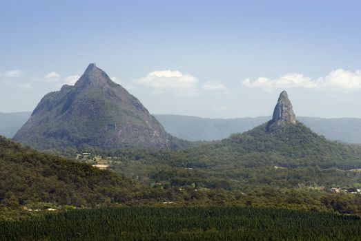 Glasshouse Mountains, Queensland , Australia on the Sunshine Coast, a popular tourist destination and nature reserve