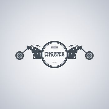 classic chopper motorcycle theme vector art illustration